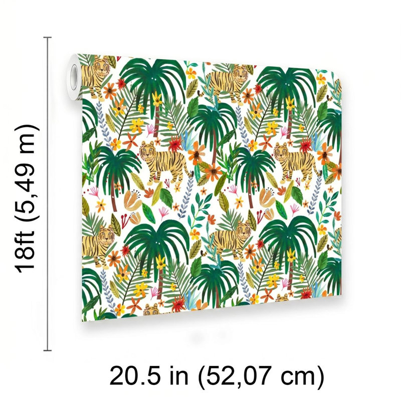 Fond d'écran Jungle Jumboree Blanc Boucher, Blanc