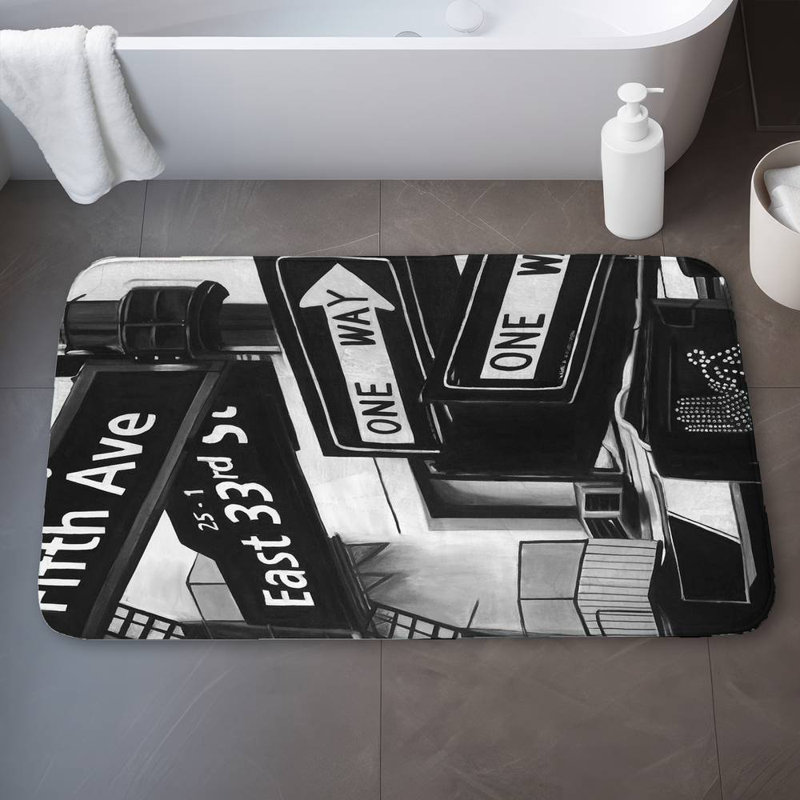 Evilynn Microfiber Non-Slip Bath Mat