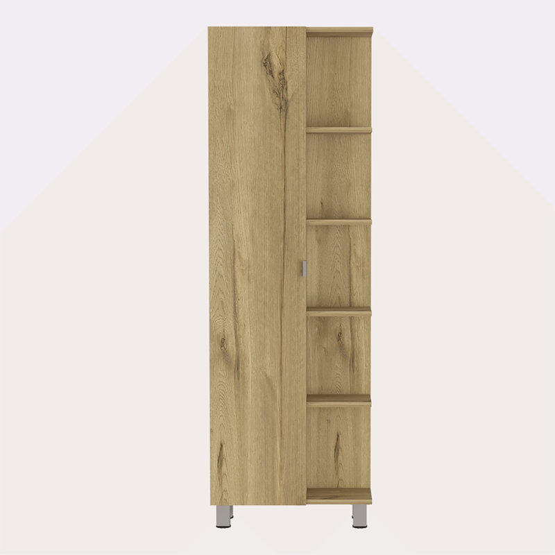 Armoire à linge à 5 tablettes, Chêne