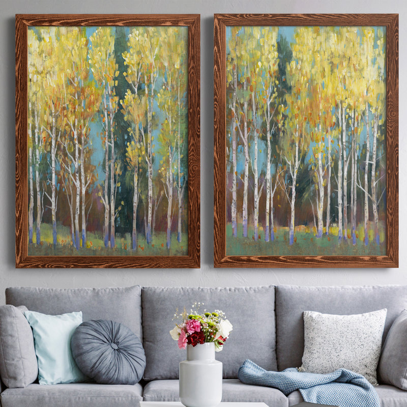 Toile encadrée de qualité supérieure Aspen Grove I - prête à être accrochée, Toile encadrée érable