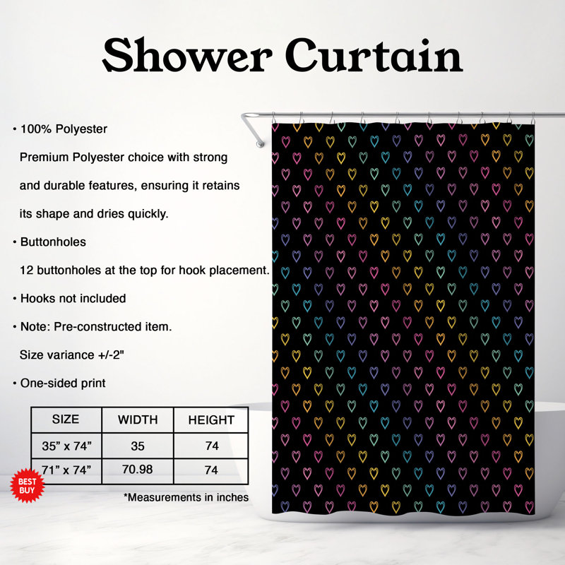 Rideau de douche Light Rainbow - Premium, H 74 po x l 71 po