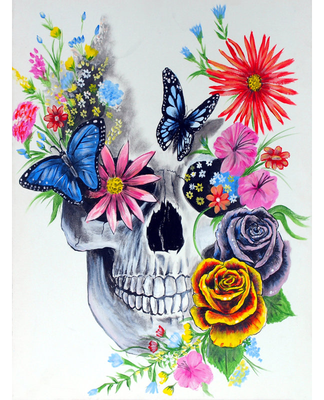 «Sugar Skull» par Ed Capeau - reproduction d'art sur toile, H 24 po x l 18 po x P 1,5 po