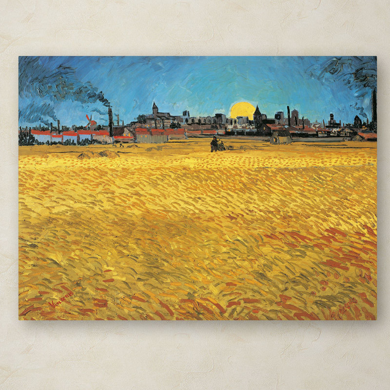 «Summer Evening 1888» par Vincent Van Gogh, reproduction sur toile, H 35 po x l 47 po x P 2 po