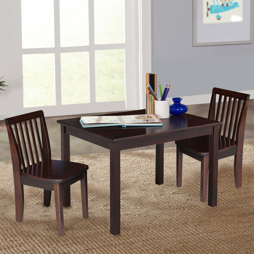 Miami Kids 3 Piece Solid Wood Play Or Activity Table and Chair Set Harriet Bee 