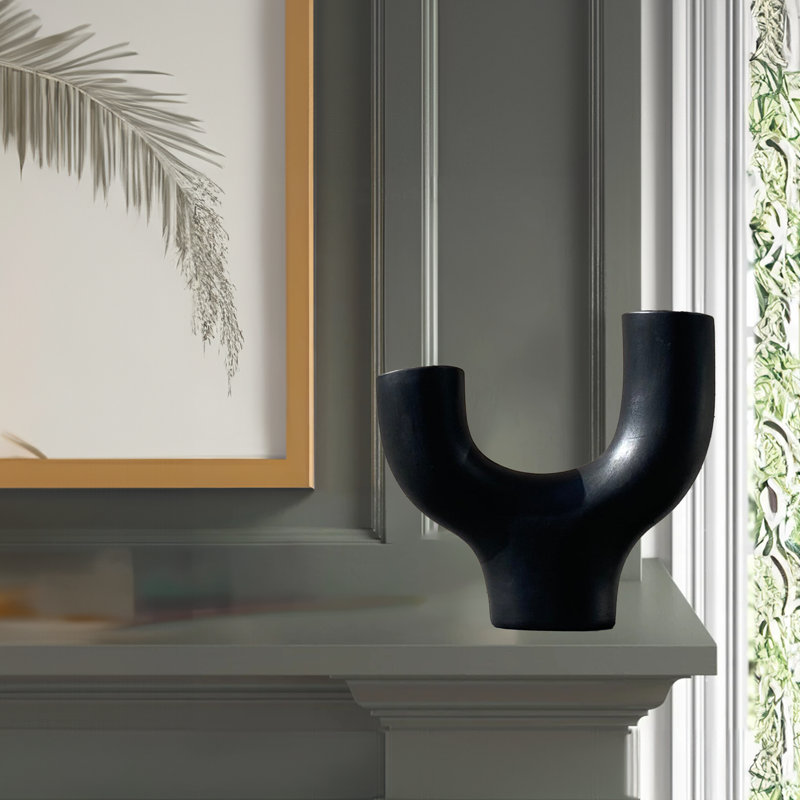 Vase de table en céramique Hiliana, Noir