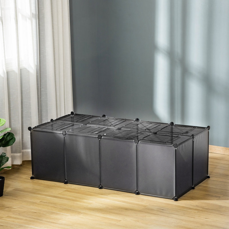 Weather Resistant Small Animal Cage, Grey, 45cm H x 140cm W x 70cm D