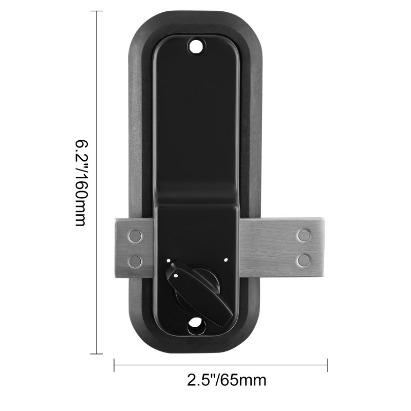 Serrure de porte mécanique sans clé, clavier à 14 chiffres, serrures de porte d'extérieur avec loquet monté en surface