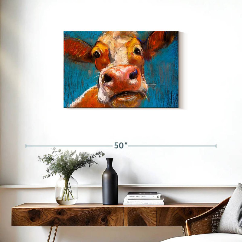 Brampt Yellow Cow, 20" H x 30" W