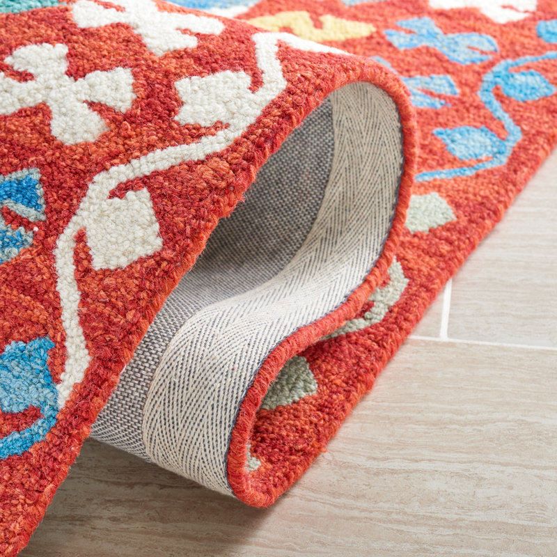Tapis rouge / bleu Horwich 414, Rectangulaire 3 pi x 5 pi