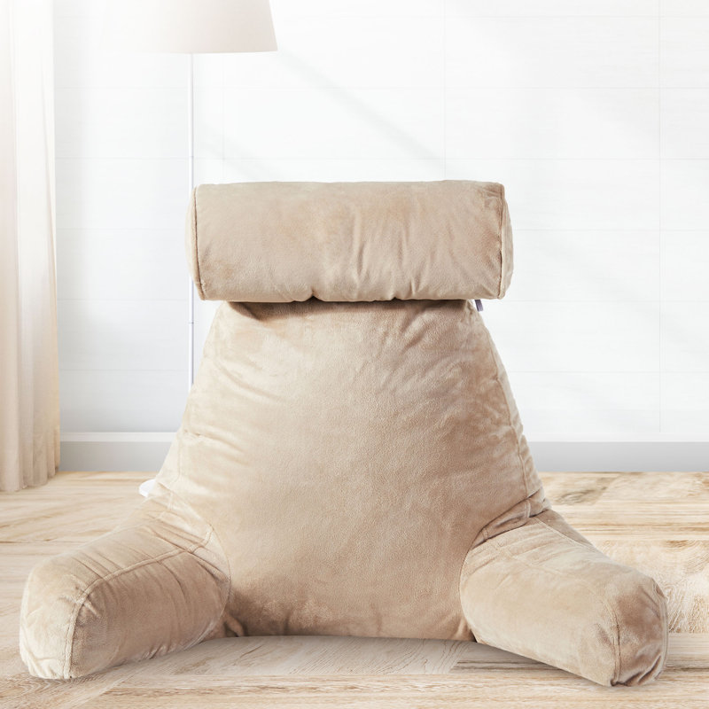  TV and Reading Bolster/Backrest Pillow Cover & Insert, Taupe