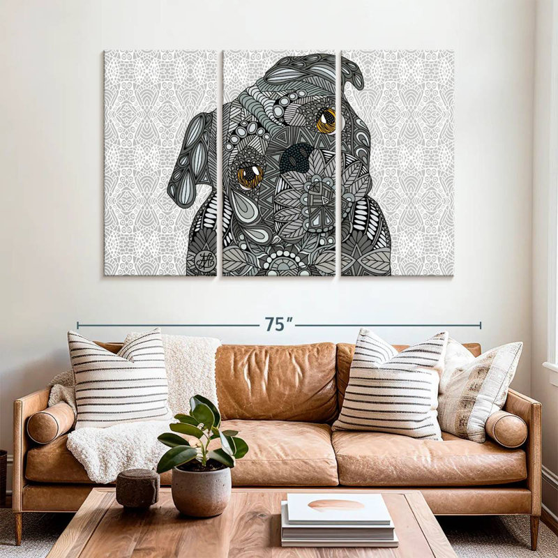Brampt Black Pug, 42" H x 65" W