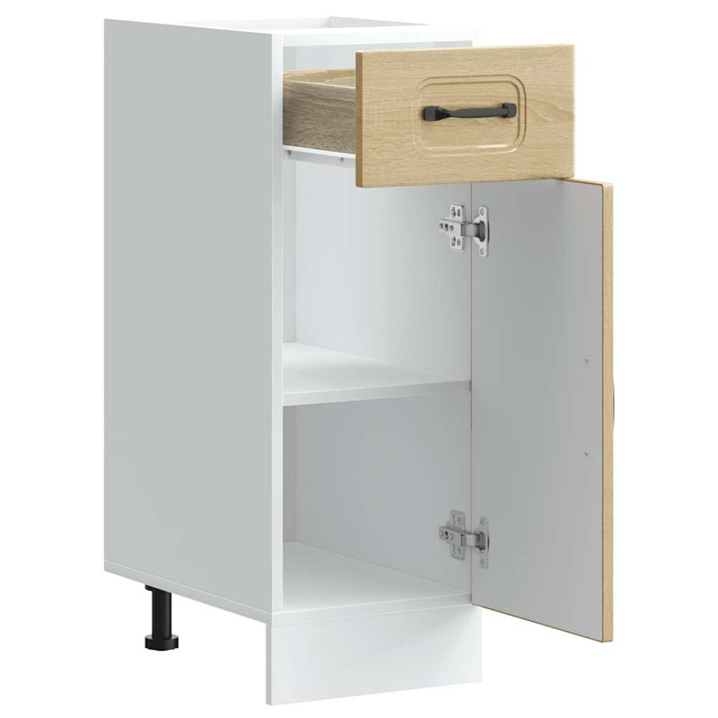 Pieds réglables en bois d'ingénierie vidaXL, Chêne sonoma, H 32,09 po x l 11,81 po x P 18,11 po