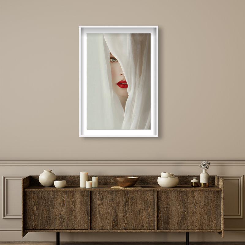 Secret Under Silk Print by Oliver Gal, 16.5"H x 11.5"W, White Shadowbox