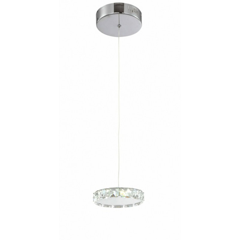 Modern 1 Light LED Halo Crystal Pendant