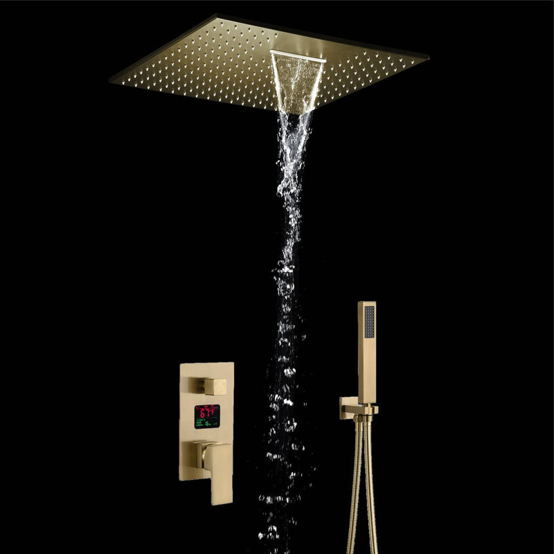 All-In-One Kit with Rough in-Valve, Brushed Gold