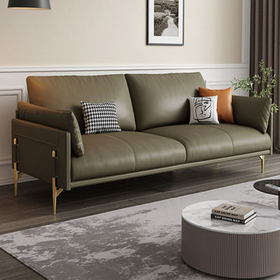 Canapé modulaire 86,61 po en cuir véritable vert