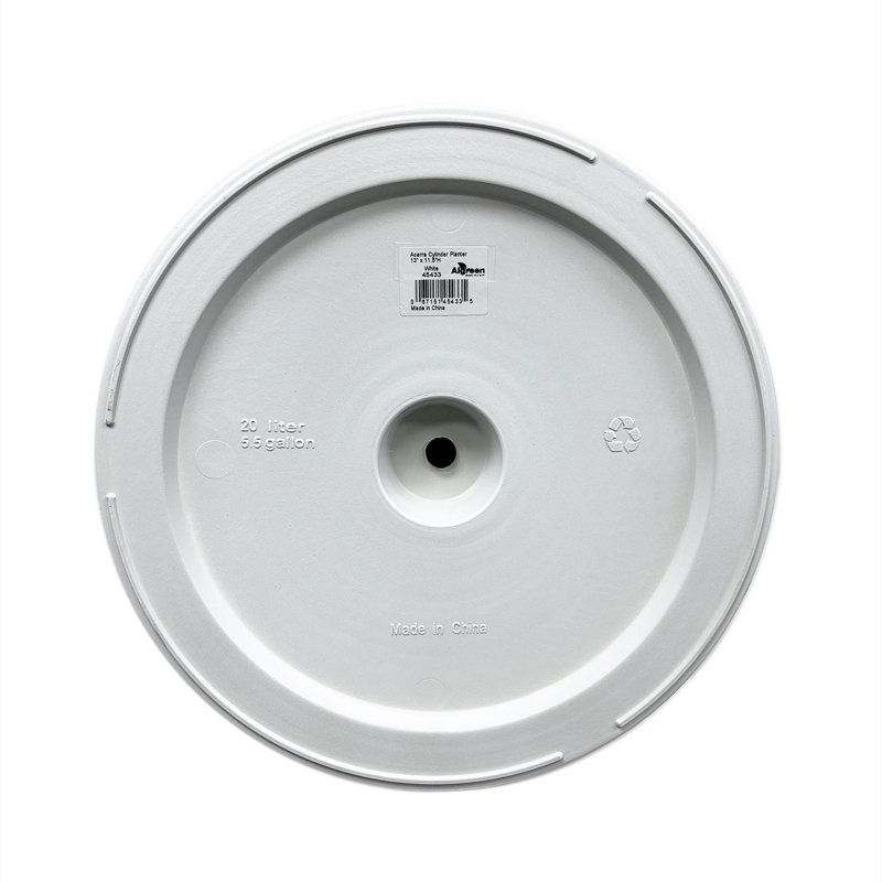 White Composite Round Outdoor Planters (Set of 2)
