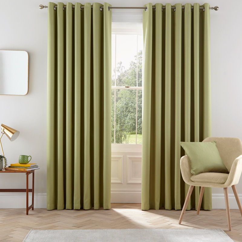 Eden Eyelet Room Darkening Curtains, Blue, 168 W x 183 D cm