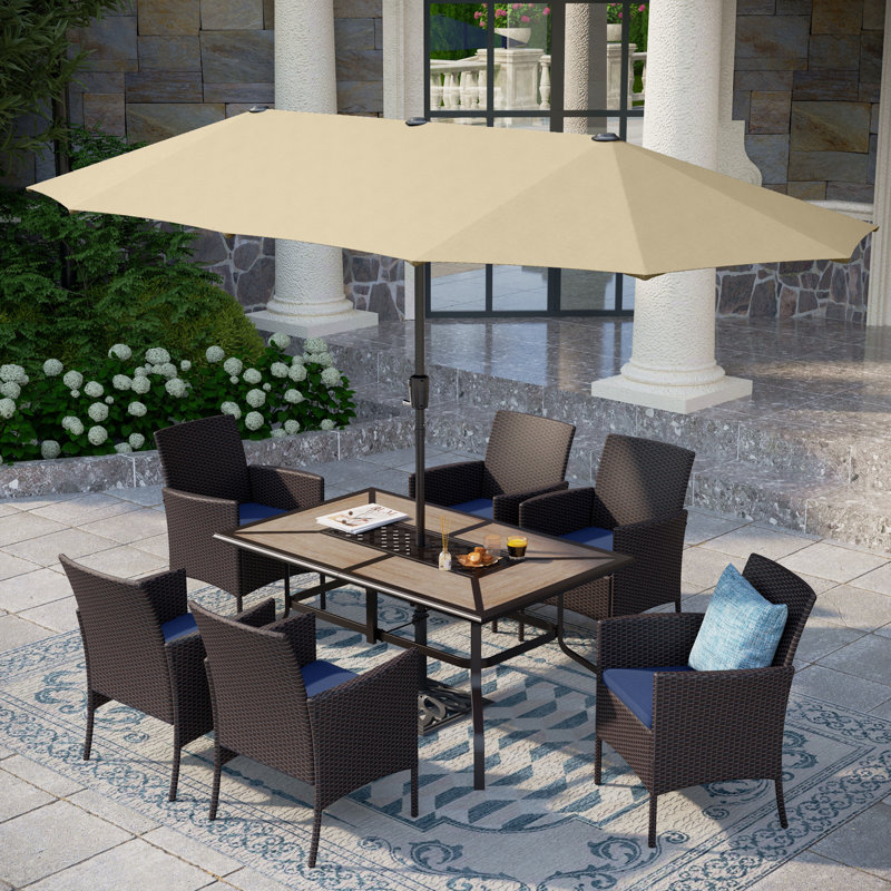 Ensemble repas 7 pièces Alyah, Beige