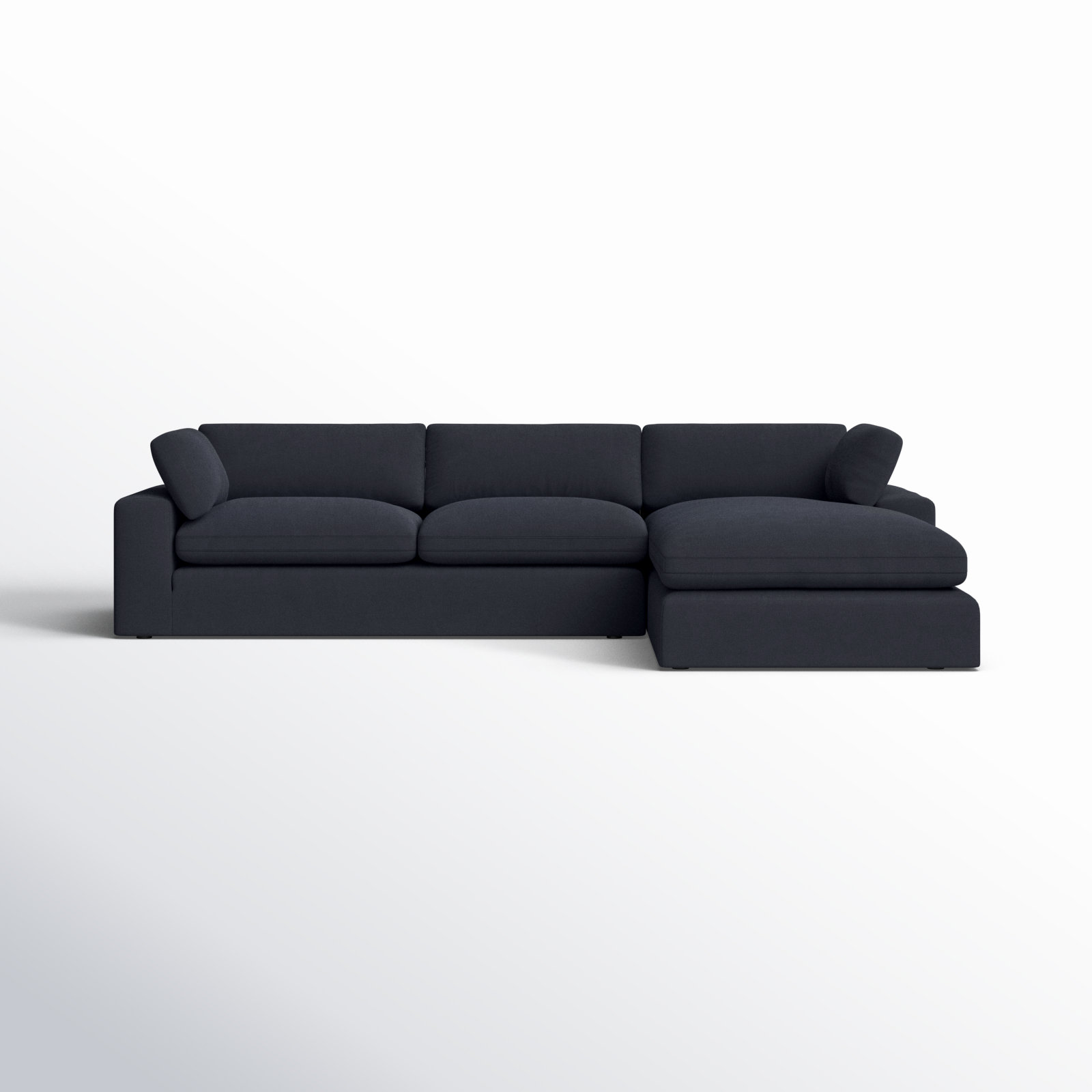 Asher 2 - Piece Upholstered Chaise Sectional, Peyton Dark Slate Gray Pepper Canvas, Right Hand Facing