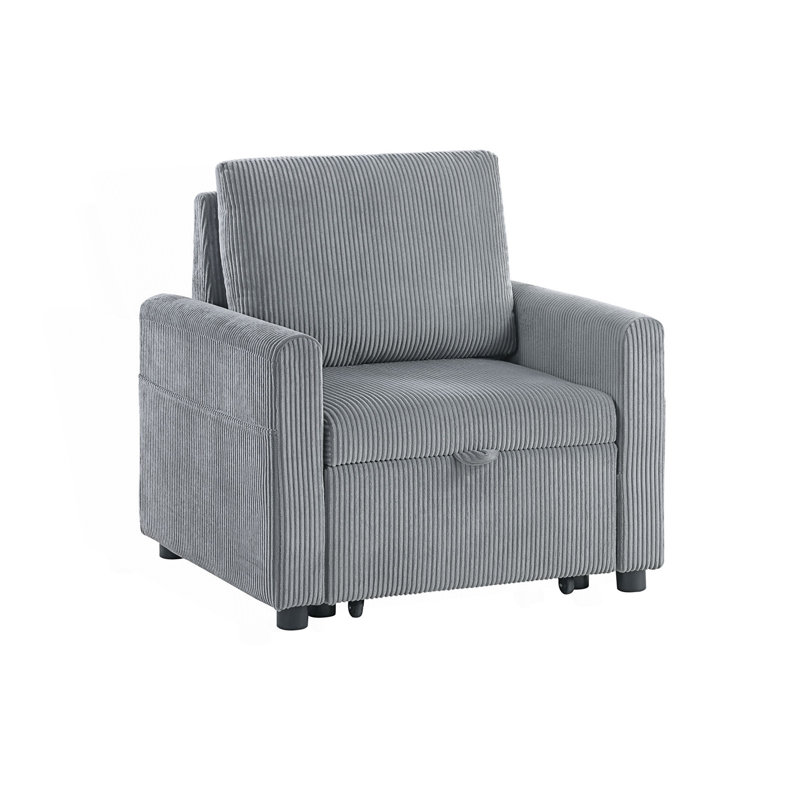 Fauteuil avec méridienne coulissante et poche latérale, fauteuil confortable