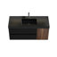Meuble-lavabo flottant mural mat noir