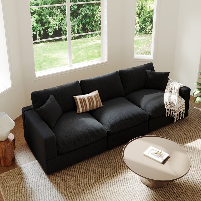 Canapé rembourré, canapé modulaire modulaire Cloud Couch pour salon, chambre à coucher, H 24,8 po x l 95,4 po x P 28,3 po, 3