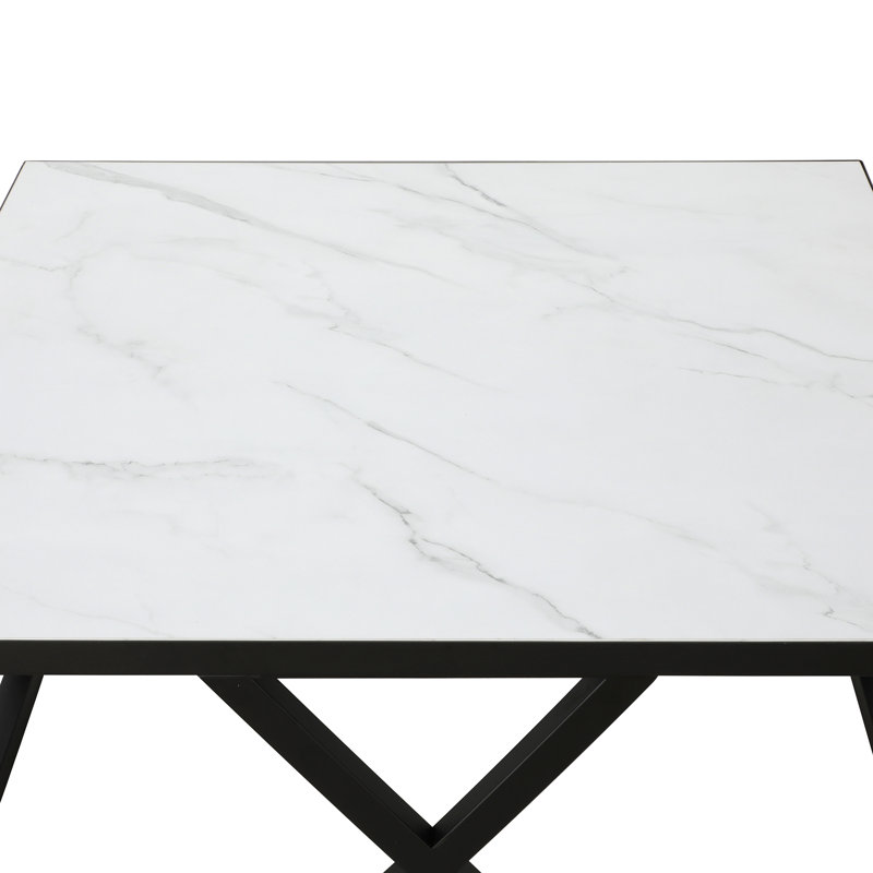 Table basse Erico, Blanc / Gris
