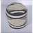 Pouf, Handcrafted Cylindrical Wool Cotton Beige &amp; Dark Gray 16x16x16 | Fabric | Dark Gray-633217467