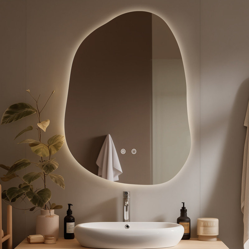 LED Mirror for Bathroom – Vanity Mirror with Lights, Dimmable Touch Sensor, and Anti-Fog Function, 30" x 22"
