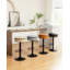Tabouret de bar rond réglable en hauteur en similicuir 2 pièces, tabouret pivotant à hauteur de comptoir 360 ° avec structure en métal-1438140582