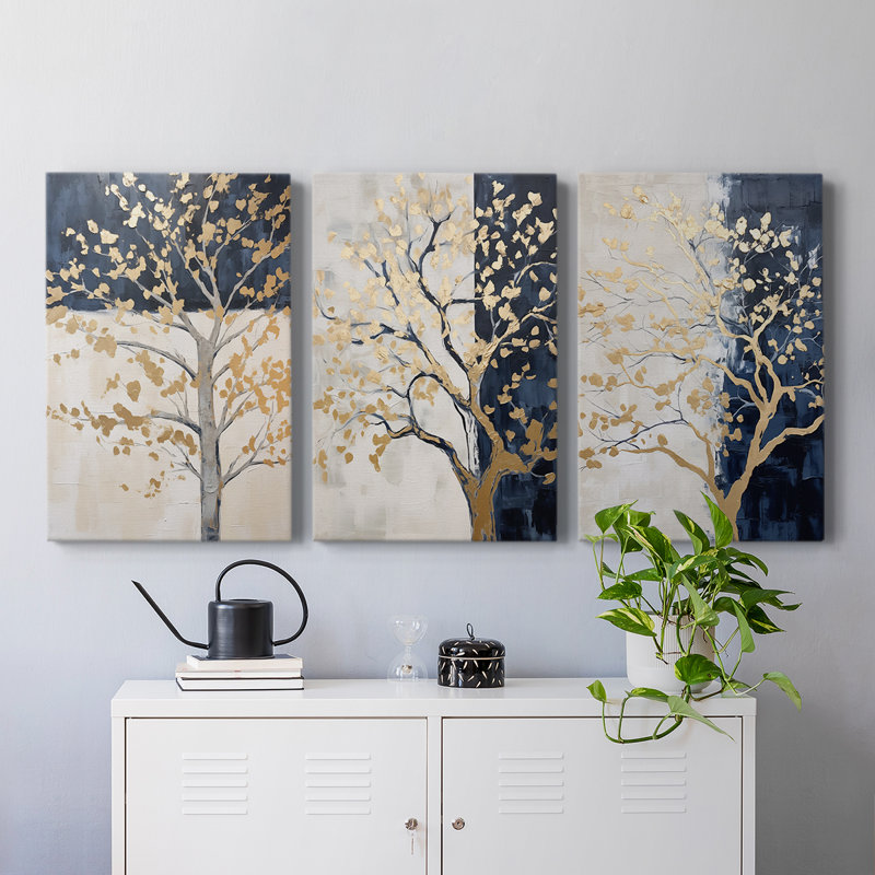 Lanscape Study Series LV - Ensemble de 3 toiles tendues avec châssis - Prêt à être accroché, H 27 po x l 18 po