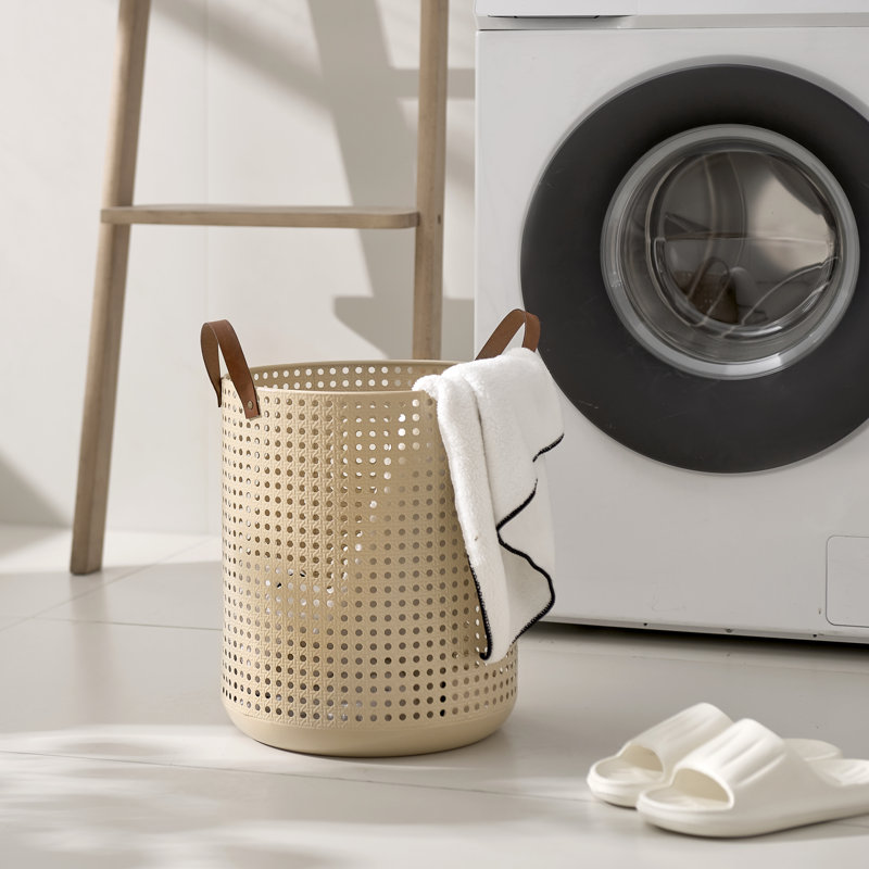 metal laundry basket rattan weaving effect