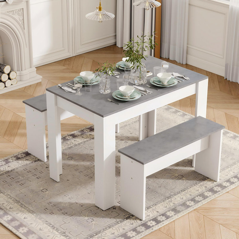 Rigoberto 4 - Person Dining Set, White