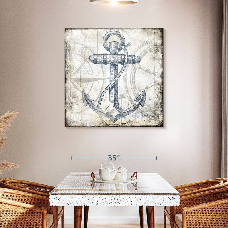 Aletra Anchor Wheel Wood Blocks, 39" H x 39" W