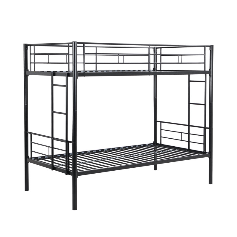 METAL BUNK BED Twin Over Twin, Black
