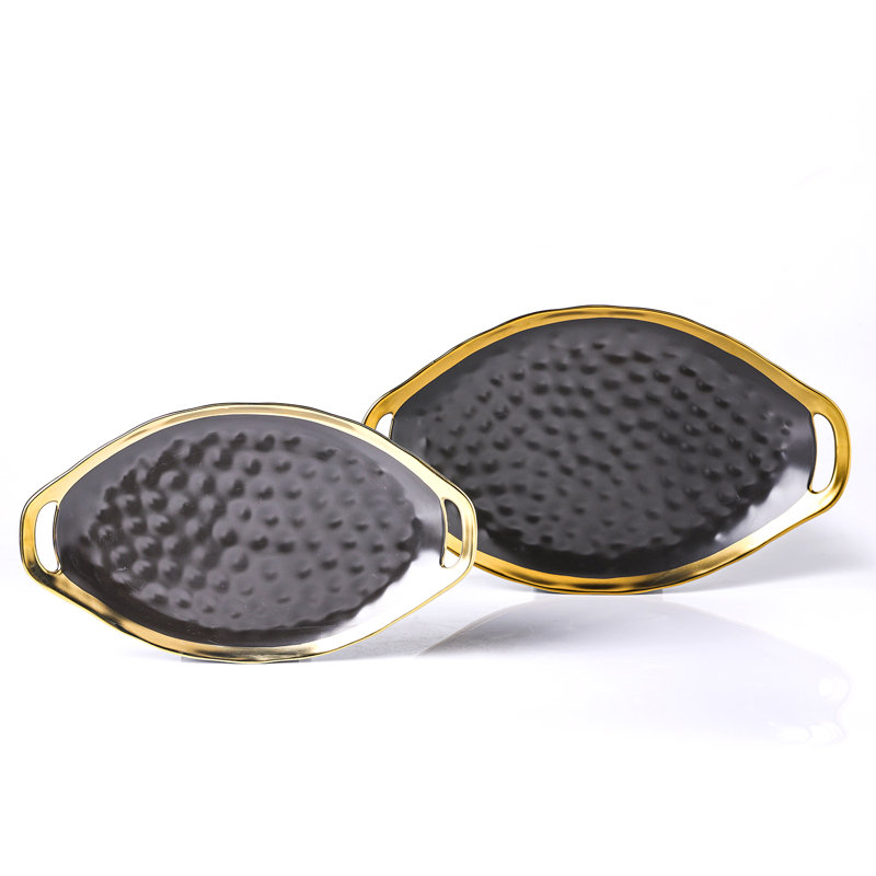 Ensemble de 2 assiettes en porcelaine Stone Lain, Noir