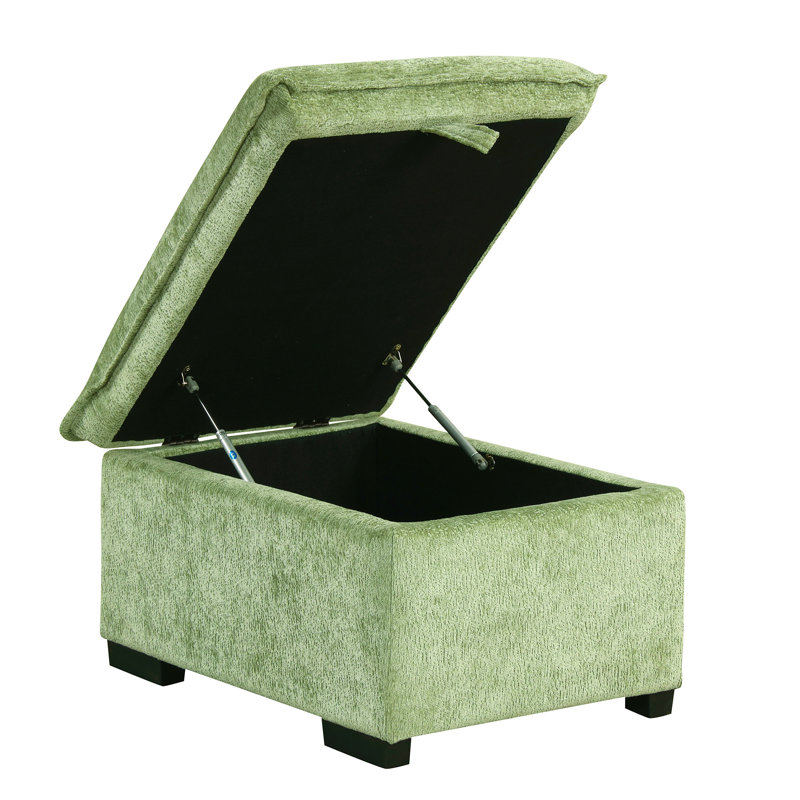 Canapé-lit modulaire en L de 82,67 po avec un repose-pieds avec rangement, deux coussins, deux prises de courant et deux ports USB pour le salon, vert