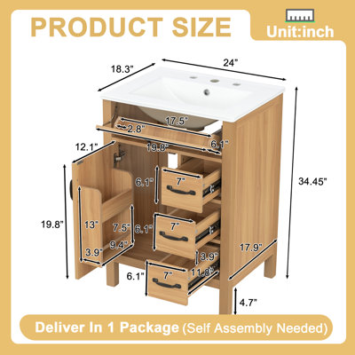 Wall Mounted Single Double Single Vanity Bathroom Vanity With Concrete Top