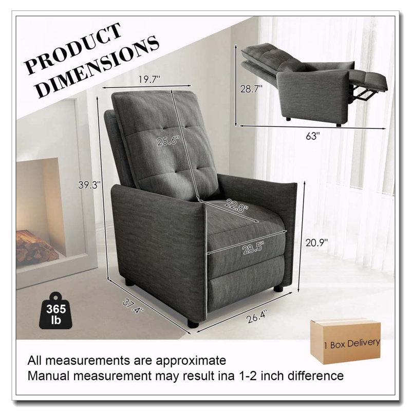 Fauteuil inclinable en chenille, Gris