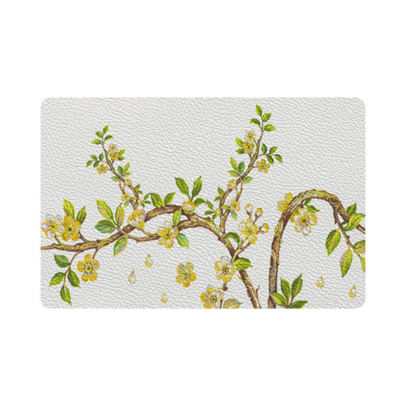 Cherry Blossom Pebble 17.5" Vinyl Placemat, Yellow