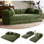 Convertible Sleeper Sofa With Removable Armrests, Corduroy Fabric Sofa Couch, No Assembly Required For Living Room, Dorm, Studio-849271567-854940597