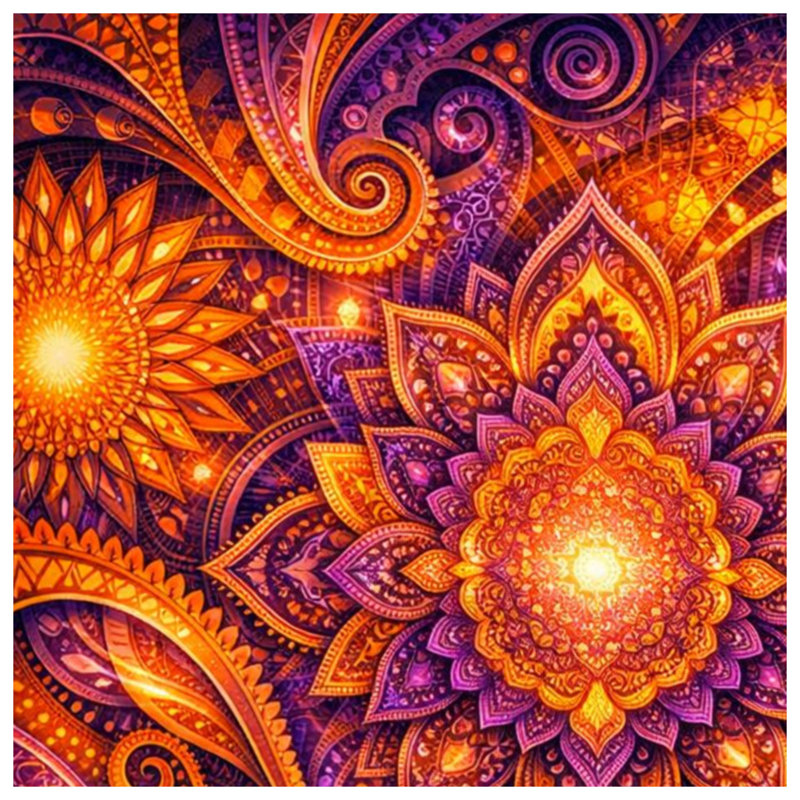 Vibrant Mandala Pattern Blankets, 50in W x 60in H