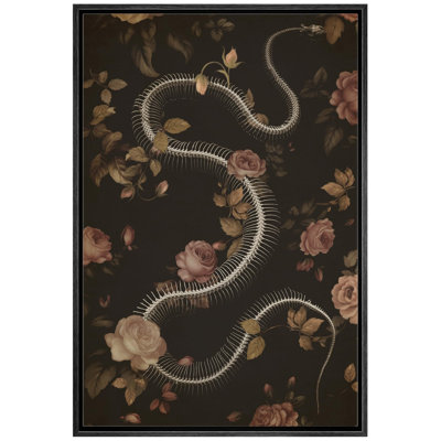 Moody floral serpent squelette gothique Moody foncé, œuvres d'art moderne, décor
