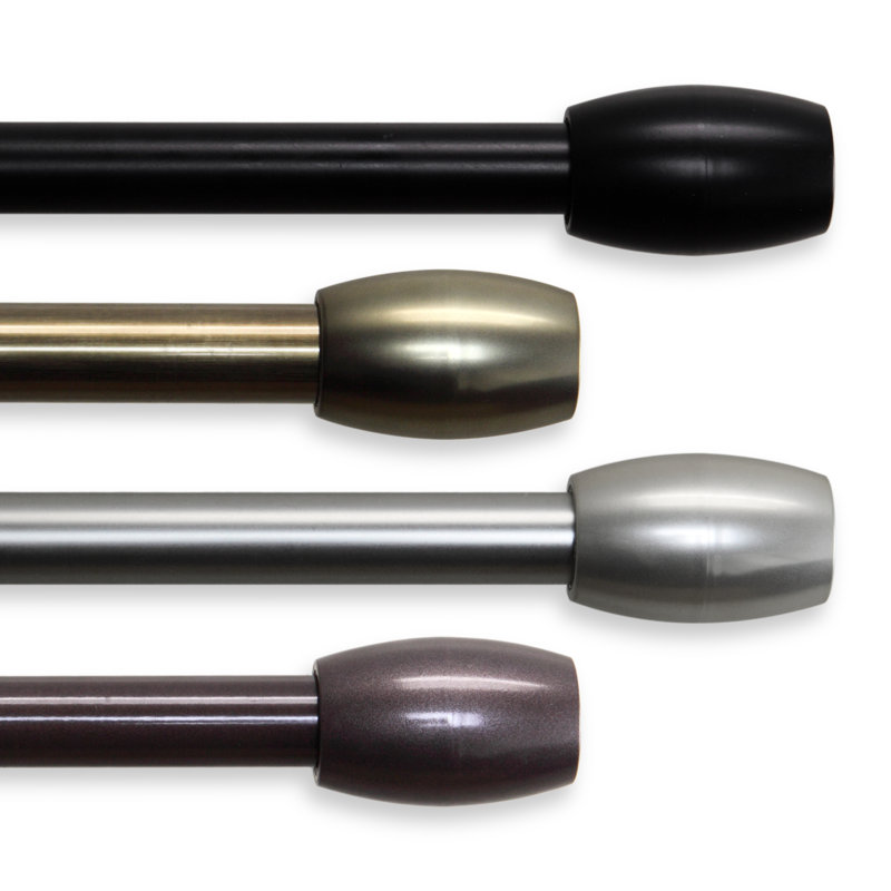 Tringle à rideaux simple Maymie, Nickel satiné, 18" - 28"