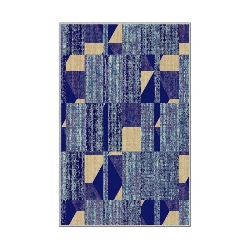 Elegant Hall Carpet, 3D Digital Print Design, 3.9 x 4.9 ft | 100% Polyester, Antibacterial, Non-Slip PVC Dot Underside, Pile Height: 0.04 in, Machine Washable, Perfect for Living Room & Entryway Decor