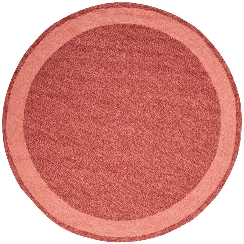 Tapis performance de couleur unie crocheté à la main facile d'entretien Taran, Rond 8 pi