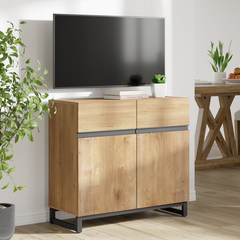 Crédence de rangement l 31,5 po Aadam, Chêne