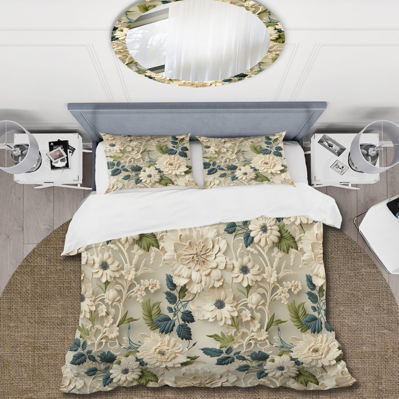Ensemble de housse de couette en dentelle rétro, Housse de couette pour très grand lit et 2 très