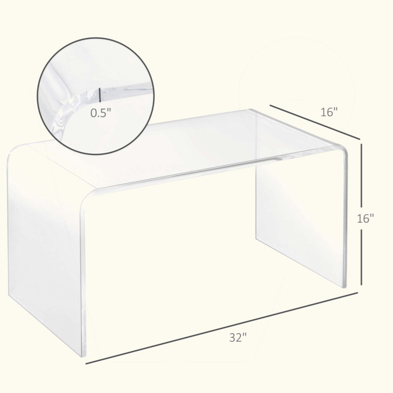 Coffee Table,Long Rectangle Waterfall Coffee Table